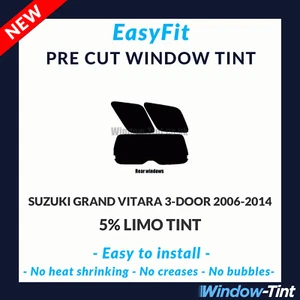 EasyFit Static Pre Cut Tint For Suzuki Grand Vitara 3-door 2006-14 5% Limo Rear - Picture 1 of 3