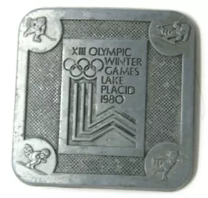 XIII Olympic Belt Buckle Winter Games Lake Placid 1980 True Distance Texas #D6 - Picture 1 of 6