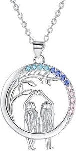 Schwester Kette 925 Sterling Silber Halskette Weihnachten Geburtstag - Bild 1 von 7