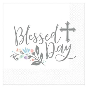 SERVILLETAS RELIGIOSAS DE ALMUERZO DEL DÍA SANTO (36) ~ Suministros de bautizo para fiesta bautismo grandes - Imagen 1 de 1
