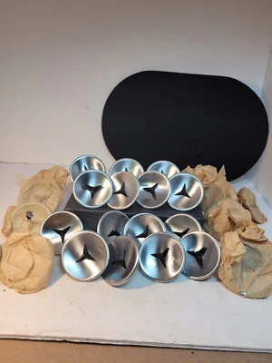 24 Retro Amerack Atomic Dresser Cabinet Knobs Chrome Black Center New 2" Classic - Image 1 of 4