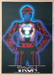 Tron ORIGINAL Japanese B2 '82 POSTER Walt Disney SCI-FI English design! - Picture 1 of 2