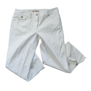 ANN TAYLOR Modern Fit Lindsay Waist White Denim Pants Jeans 8 #203579 Zip Ankle  - Picture 1 of 9