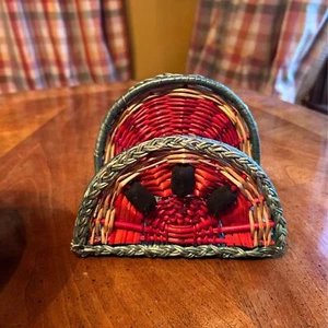 Vintage Watermelon Napkin Holder Basket - Picture 1 of 6