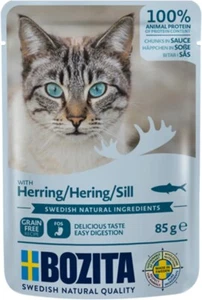 BOZITA Nassfutter Häppchen in Soße mit Hering Pouch Portionsbeutel 12 x 85g - Bild 1 von 3