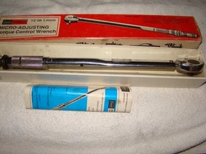 Vintage Sears Craftsman 9-44443 Micro Adjusting Torque Control Wrench 1/2" w Box - Picture 1 of 5