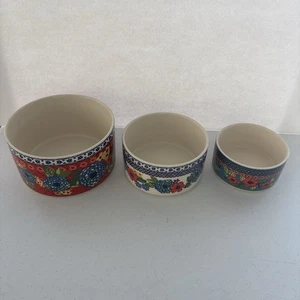 Pioneer Woman Floral Stoneware Bowl 3 Piece Set Dishwasher and Microwave Safe - Picture 1 of 9