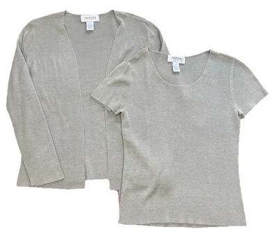 Alfani Open Cardigan & Shell 2 Piece Set Women’s Petite S 100% Silk VTG EUC - Image 1 of 4