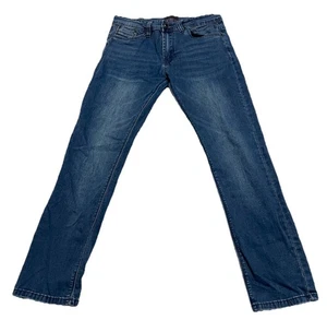 Steves Jeans Mens 30/30 Dark Wash Straight Stretch Whiskering Faded Preppy 31x29 - Picture 1 of 12