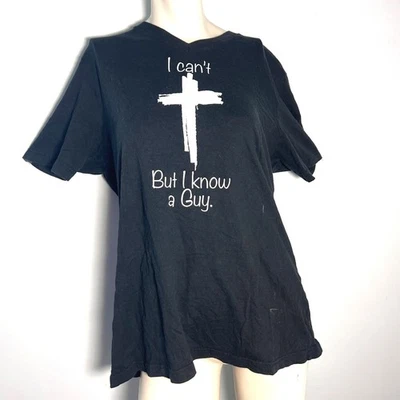 Camiseta Cristiana I Cant But I Know A Guy Religioso Jesús Cruz Cuello en V XL Foto 1 de 4