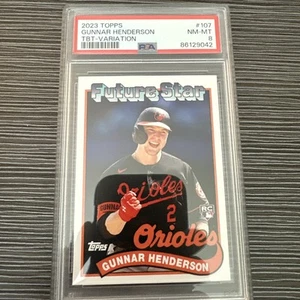 2023 Topps Throwback Thursday Variation #107 Gunnar Henderson Rookie RC PSA 8 - Picture 1 of 1
