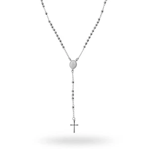 Collana Rosario Cm 50 con Grani a Pallina Liscia mm 3 in Acciaio - Picture 1 of 1