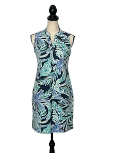 Abito Lilly Pulitzer Sherryn Shift Taglia Small Alta Marea Navy French Terry Preppy - Foto 1 di 9