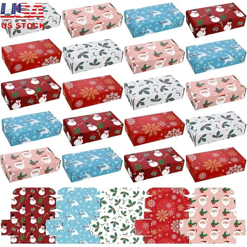 25 Pack Christmas Gift Boxes Corrugated Cardboard Durable Holiday Shipping Boxes - Image 1 of 4