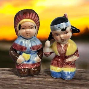 American Natives Man & Woman Vintage Salt or Pepper Shaker - Imagen 1 de 14
