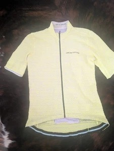 Café Du Cycliste Mens Francine Breton Jersey Textured Yellow Size L - Picture 1 of 23