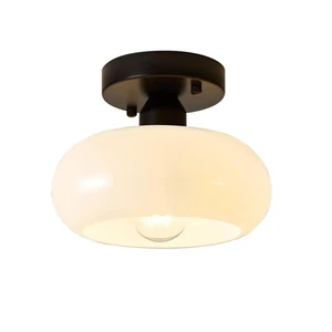 Semi Unterputz Deckenleuchte, Mid Century Modern Schwarz Leuchte mit M... - Bild 1 von 9