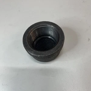 Black Pipe Fitting Cap 1-1/4'' Malleable Iron (NPT) New USA - Picture 1 of 4