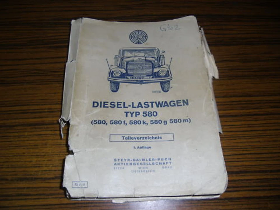 Catalogo Parti Steyr Diesel Camion Tipo 580 1957 - Immagine 1 di 1