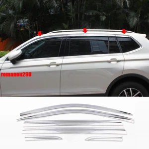 6X For VW Tiguan 2018-2020 ABS Chrome Window Visor Vent Shades Sun Rain Guard - Picture 1 of 11