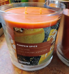 (2) * BRANDNEUE 3-Docht-Kerzen, PUMPKIN Spice 14 Unzen Sonoma Duft - Bild 1 von 2