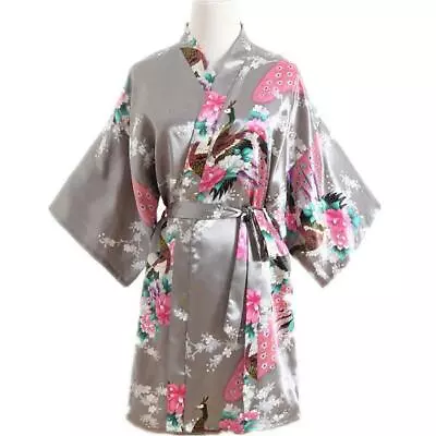 S-3XL Women's Floral Rayon Yukata Japanese Style Kimono Bath And Sleep Wear Robe - Image 1 of 4
