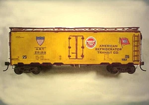 HO - 42ft BRASS BOXCAR DK Mfg ART MISSOURI PACIFIC Light Weathered - Needs Touch - Picture 1 of 9