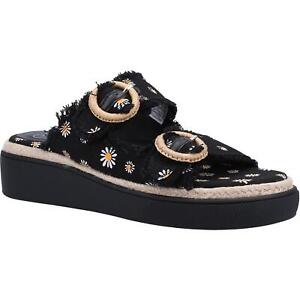 Rocket Dog Favor Dixie Daisy black floral ladies summer buckle platform sandals