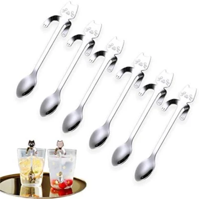 Cucchiaino Da Caffè a Forma Di Gatto in Acciaio Inossidabile 304, Cucchiaino Da  - Immagine 1 di 4