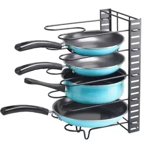 Kitchen Storage Rack Pot Lid Frying Pan Organizer Cookware Pantry Holder Shelves - Picture 1 of 9