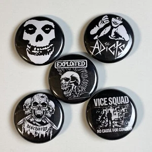 Street Punk 1" Botón Pin Lote De 5 Adictos, Explotados, Vice Squad, Inadaptados - Imagen 1 de 13
