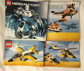 Lot of 4 Lego Creator & Hero Factory Manuals Instructions Only 7345, 6230 & 6912