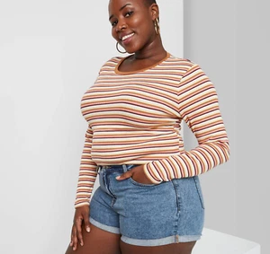 Women's High-Rise Rolled Cuff Jean Shorts - Wild Fable 10 - Picture 1 of 2