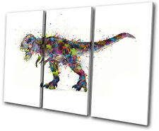 T Rex Dinosaur Abstract Animals TREBLE CANVAS WALL ART Picture Print