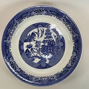 Blue Willow 9 1/2" Plate - Birds Pagoda Vintage - Picture 1 of 5