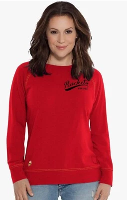 Touch By Alyssa Milano NBA Houston Rockets Dugout Reversible Sweatshirt MEDIUM - Image 1 of 4