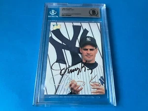 Tarjeta de estudio de hoja de Jimmy Key Yankees 1993 firmada automática Beckett certificado de autenticidad BAS - Imagen 1 de 2