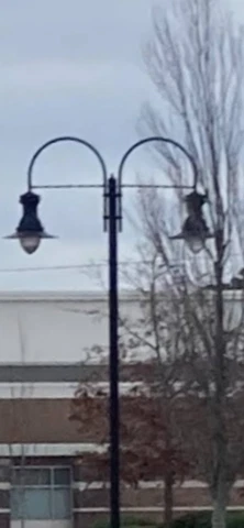 Vintage Double Boston Harbor Street Light, Fluted Pole, Antique LED, Can Deliver Cover