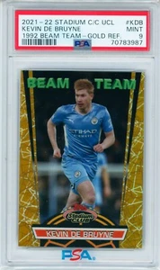 2021-22 Kevin De Bruyne Topps Stadium Club Chrome Beam Team Gold 31/50 PSA 9 - Picture 1 of 3