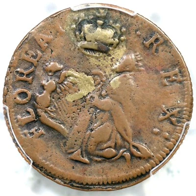 1670s M 1c.10-Da.3 R-6+ PCGS XF 40 St. Patrick Farthing Colonial Coin - Image 1 of 3