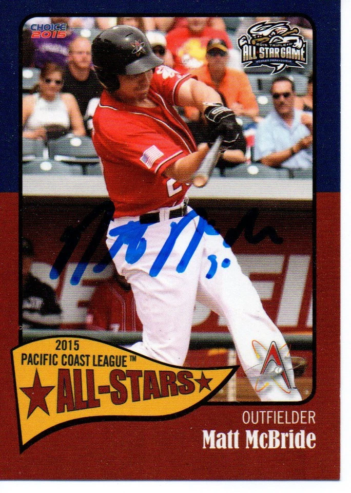 Matt McBride 2015 Albuquerque Isotopes PCL All Star Game Signed Card - Image 1 of 1