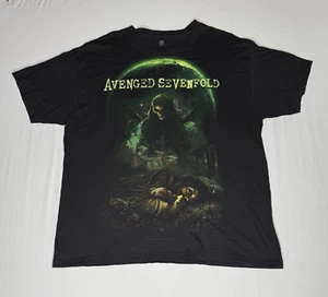 AVENGED SEVENFOLD T-Shirt Black Mens Large USA Heavy Metal Band Tee Vintage - Picture 1 of 5