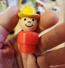 Vintage Fisher Price Little People Cowboy Farmer Yellow Hat  Figure Toy