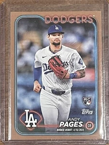 2024 Topps Update Andy Pages Gold Rookie Debut /2024 #US108 Dodgers - Bild 1 von 2