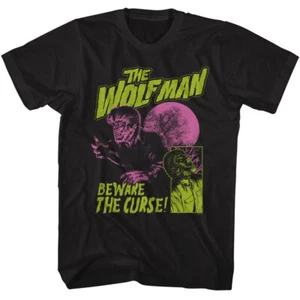 Universal Monsters Movie The Wolfman Beware The Curse Men's T Shirt - Picture 1 of 6