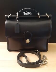 Vintage Coach Willis #9927, Black Crossbody Bag, Made in Italy early 1990s EVC!