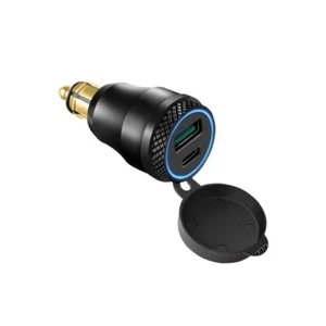 Bike It Aluminium Din Hella Plug Motorcycle 12v Power Adaptor With Double USB - Picture 1 of 2