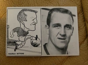 MAURICE SETTERS 1961 MANCHESTER UTD FOGLIA CARIACATURA E FOTOGRAFIA TRADING CARD - Foto 1 di 2