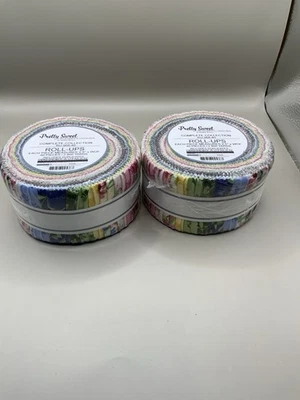 Robert Kaufman Debbie Beaves 'Pretty Sweet' Roses Flowers Jelly Roll 2 Pkgs - Image 1 of 4