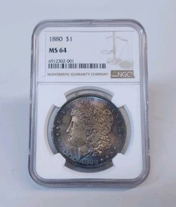 1880-P Morgan Silver Dollar NGC MS64 Nice Toning - Picture 1 of 4